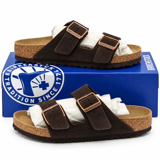 Birkenstock Arizona Soft Footbed Sandals Women 7 EU38 Mocca Mocha Suede 0951311