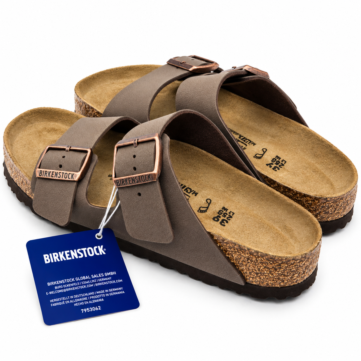 Birkenstock Arizona BS Birkibuc Sandals Womens 8 EU39 Mocha Regular 0151181
