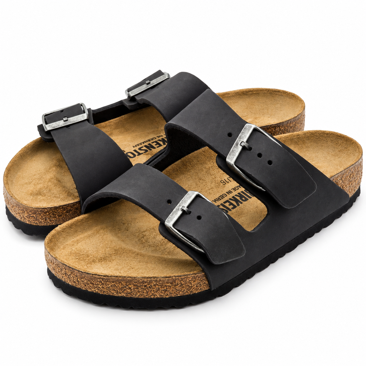 Birkenstock Arizona Oiled Leather Sandals Women 8 EU39 Black Regular 0552111
