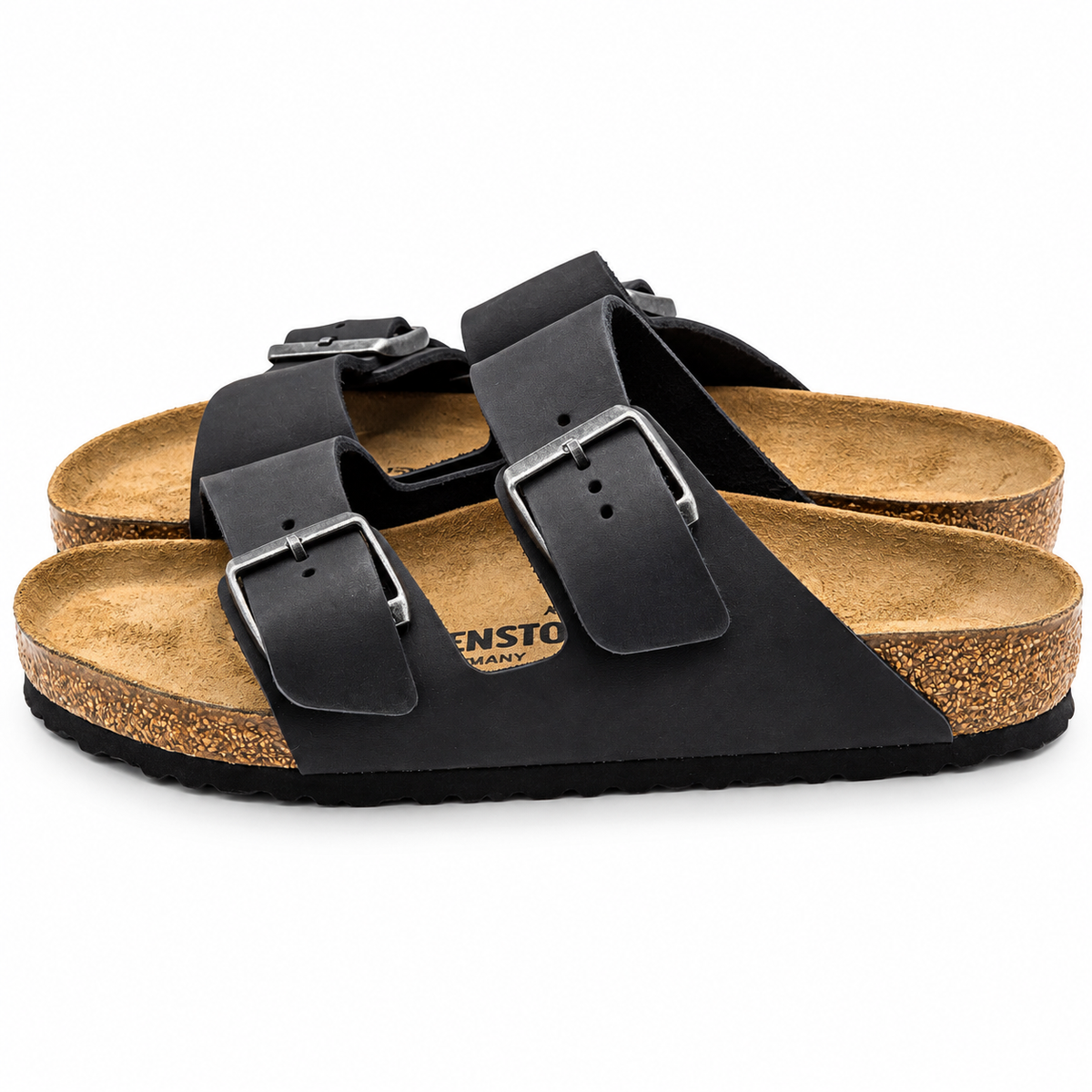 Birkenstock Arizona Oiled Leather Sandals Women 8 EU39 Black Regular 0552111