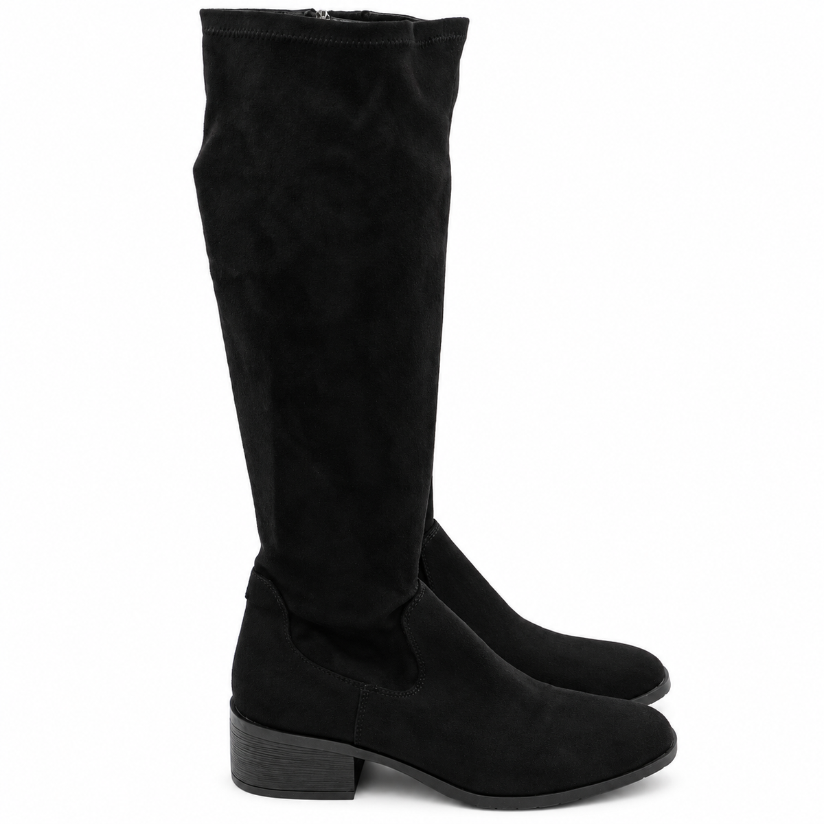 Kenneth Cole Stanford Boots Women Black Knee High Stretch Side Zip Pick Size