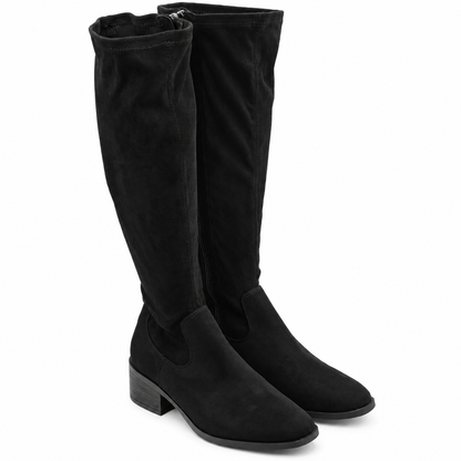 Kenneth Cole Stanford Boots Women Black Knee High Stretch Side Zip Pick Size