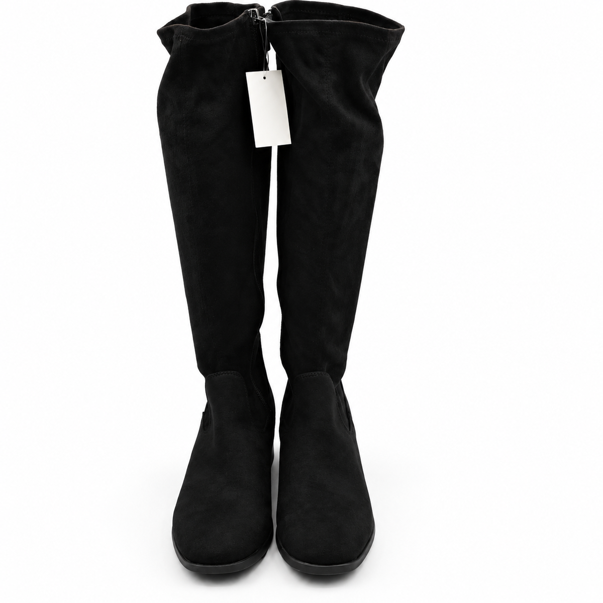 Kenneth Cole Stanford Boots Women Black Knee High Stretch Side Zip Pick Size