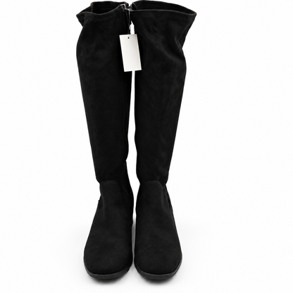 Kenneth Cole Stanford Boots Women Black Knee High Stretch Side Zip Pick Size