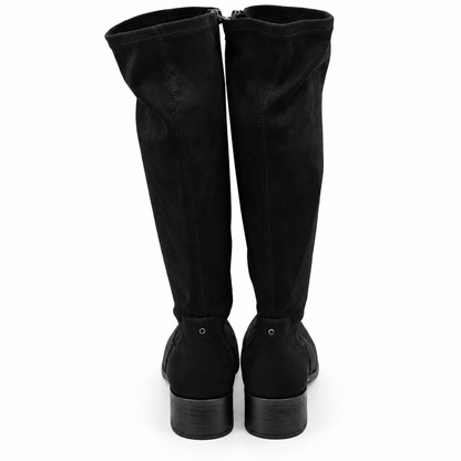 Kenneth Cole Stanford Boots Women Black Knee High Stretch Side Zip Pick Size