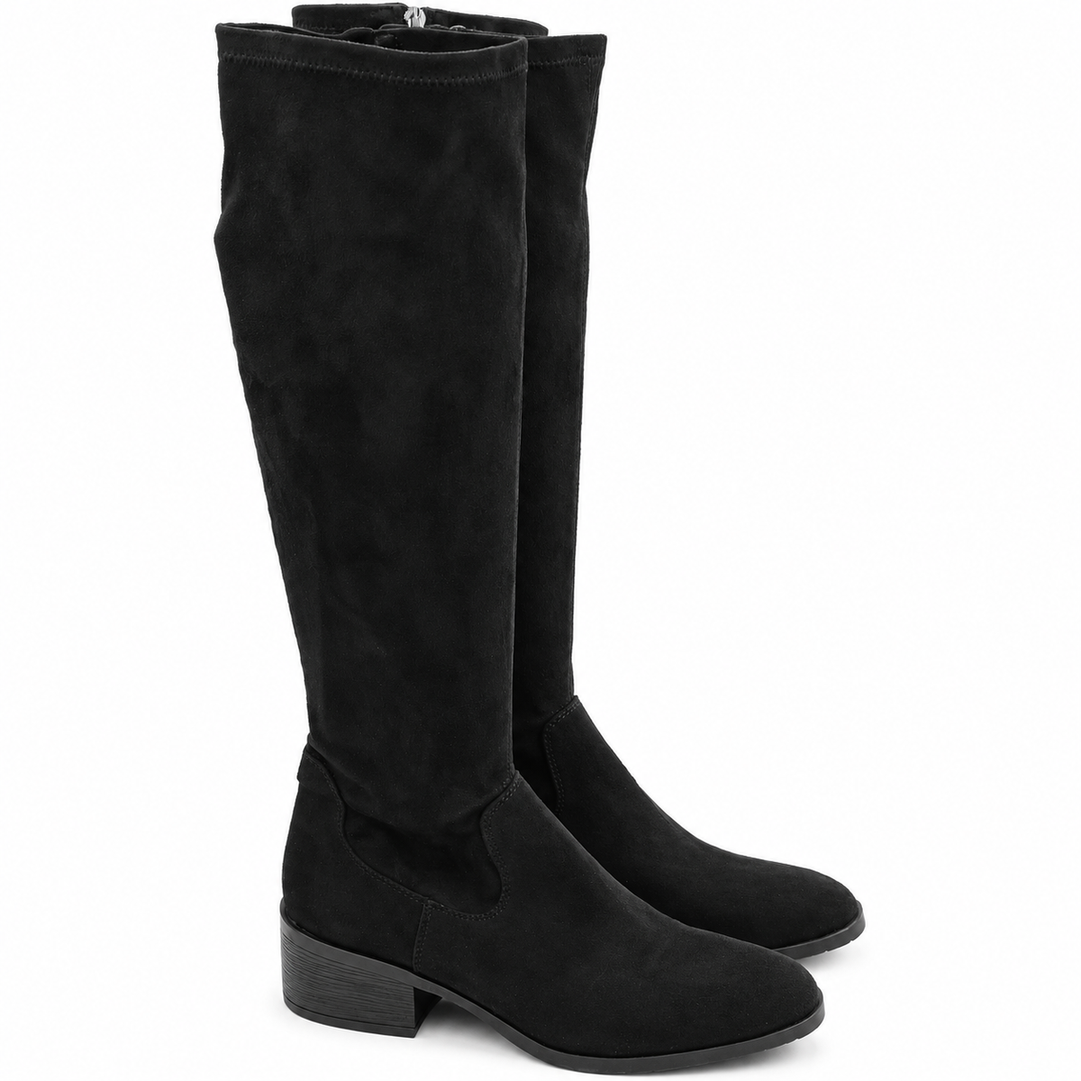 Kenneth Cole Stanford Boots Women Black Knee High Stretch Side Zip Pick Size
