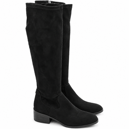 Kenneth Cole Stanford Boots Women Black Knee High Stretch Side Zip Pick Size