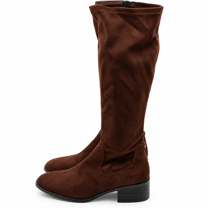 Kenneth Cole Stanford Boots Women Brown Knee High Stretch Side Zip Pick Size