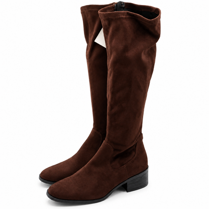 Kenneth Cole Stanford Boots Women Brown Knee High Stretch Side Zip Pick Size