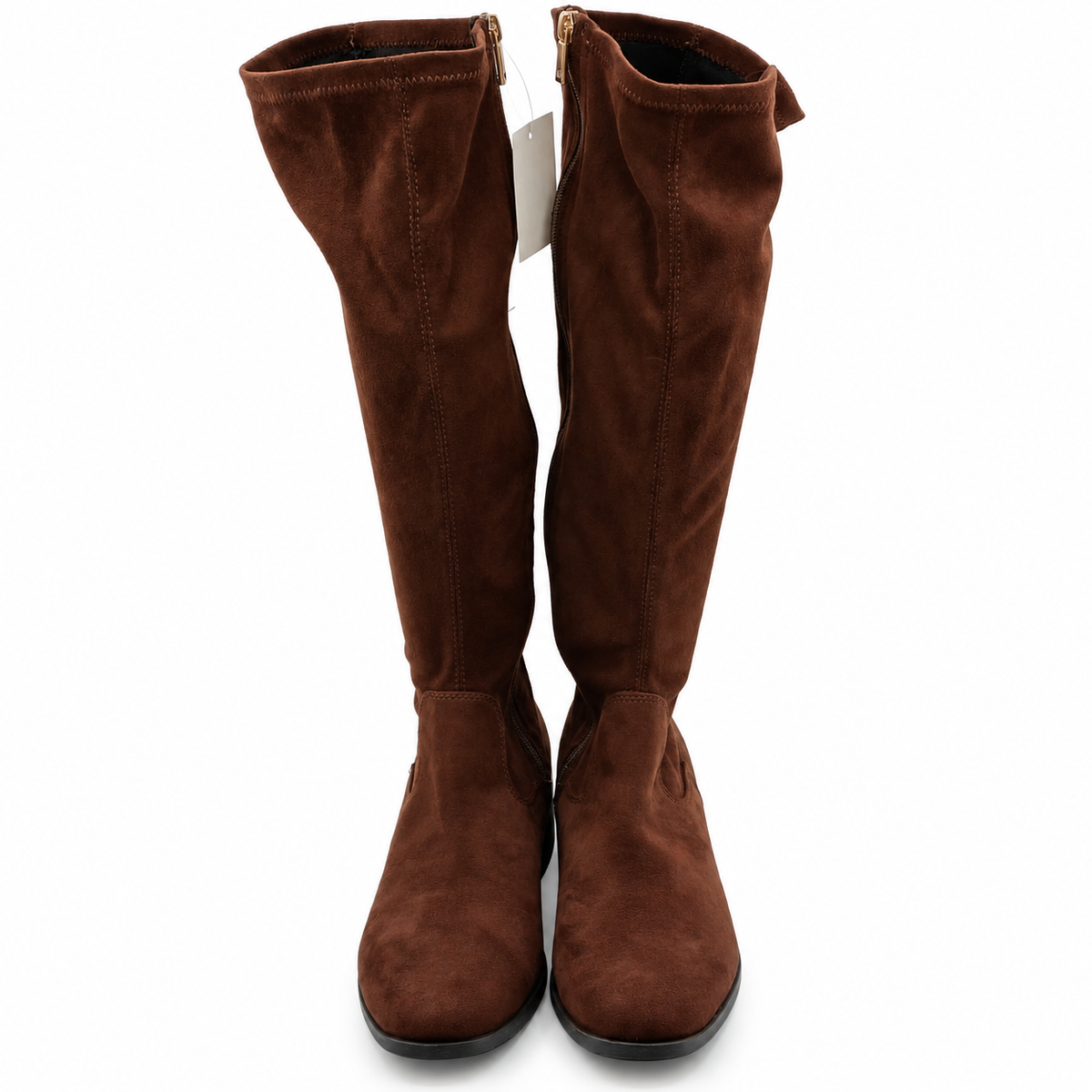 Kenneth Cole Stanford Boots Women Brown Knee High Stretch Side Zip Pick Size