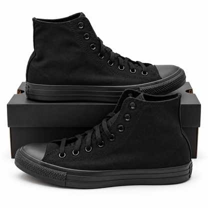 Converse Chuck Taylor All Star Hi M3310 Black Mono Canvas Men 9.5 Women 11.5
