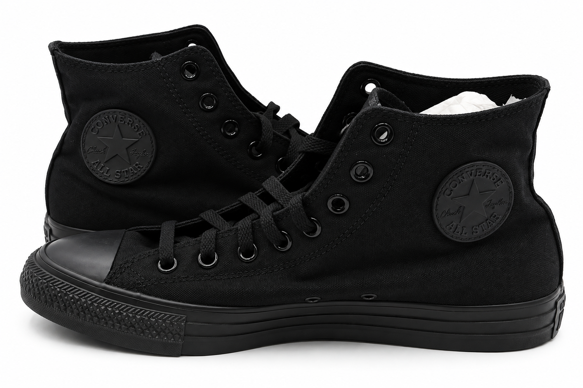 Converse Chuck Taylor All Star Hi M3310 Black Mono Canvas Men 9.5 Women 11.5