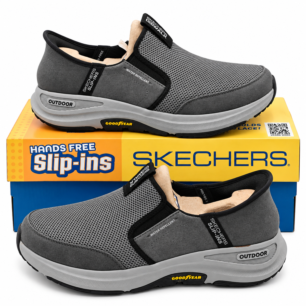 Skechers Slip-ins GO WALK Outdoor Andes II Men Size 8 Charcoal Goodyear 216425