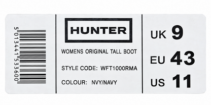 Hunter Original Tall Rain Boots Women 11 Navy Matte Waterproof Rubber WFT1000RMA