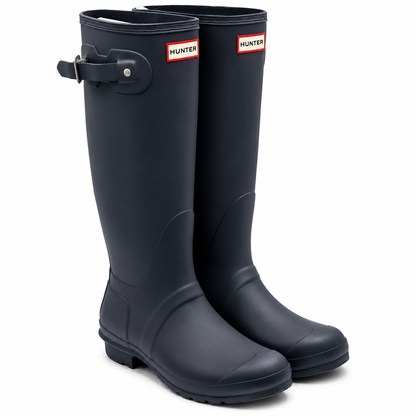 Hunter Original Tall Rain Boots Women 11 Navy Matte Waterproof Rubber WFT1000RMA