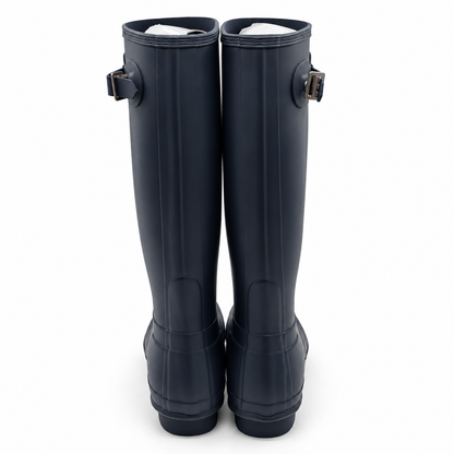 Hunter Original Tall Rain Boots Women 11 Navy Matte Waterproof Rubber WFT1000RMA