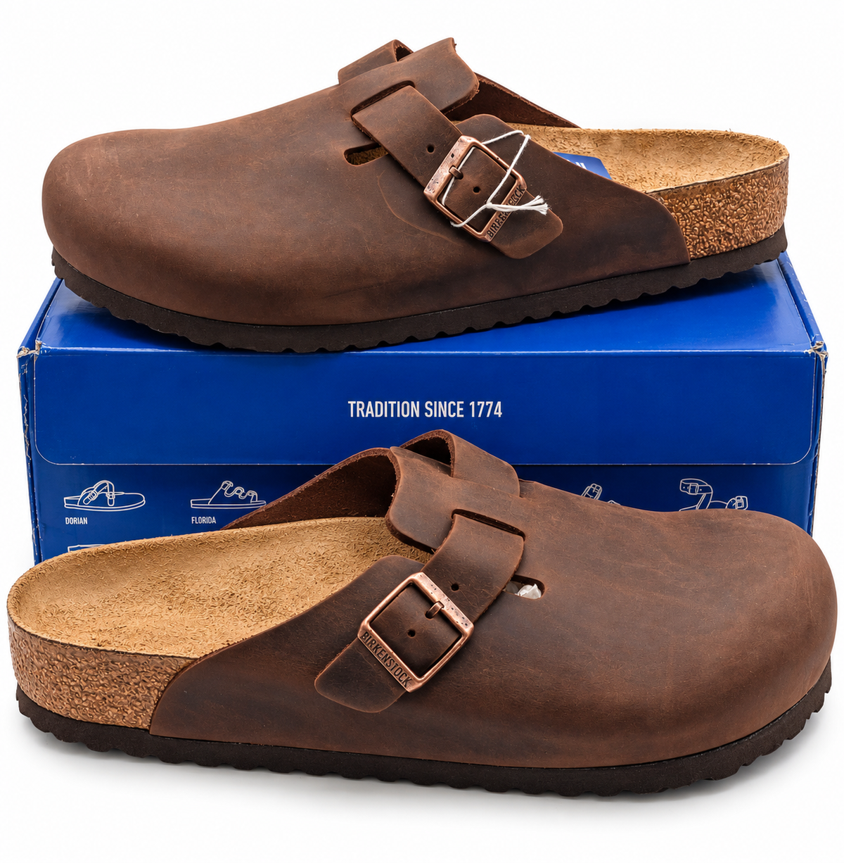 Birkenstock Boston Oiled Leather Clogs Men 13 EU 46 Regular Habana 0860131