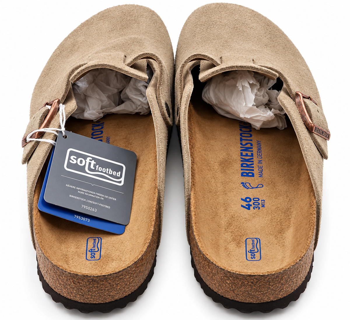 Birkenstock Boston Soft Footbed Suede Clogs Men 13 EU 46 Regular Taupe 0560771