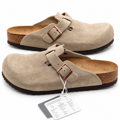 Birkenstock Boston Soft Footbed Suede Clogs Men 13 EU 46 Regular Taupe 0560771