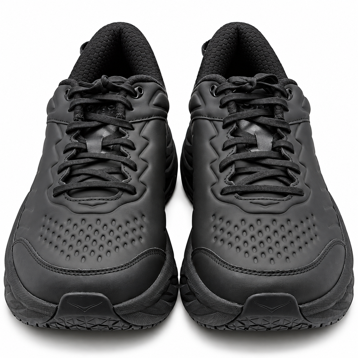 HOKA Bondi SR Wide Slip Resistant Shoes Men 12.5 2E Black Leather 1129350