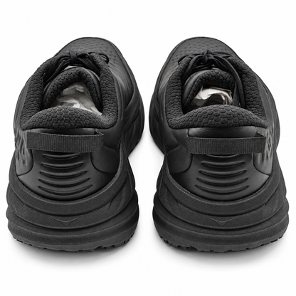 HOKA Bondi SR Wide Slip Resistant Shoes Men 12.5 2E Black Leather 1129350