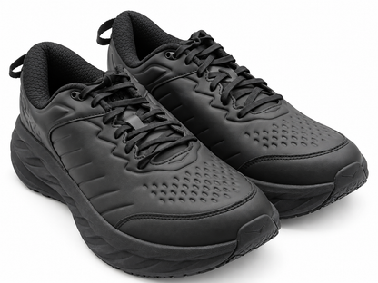 HOKA Bondi SR Wide Slip Resistant Shoes Men 12.5 2E Black Leather 1129350