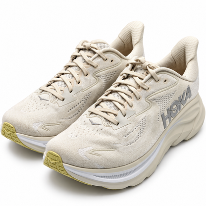 HOKA Clifton 10 Running Shoes Men 11.5 Cream Neutral Cushioned 1162030-TELS