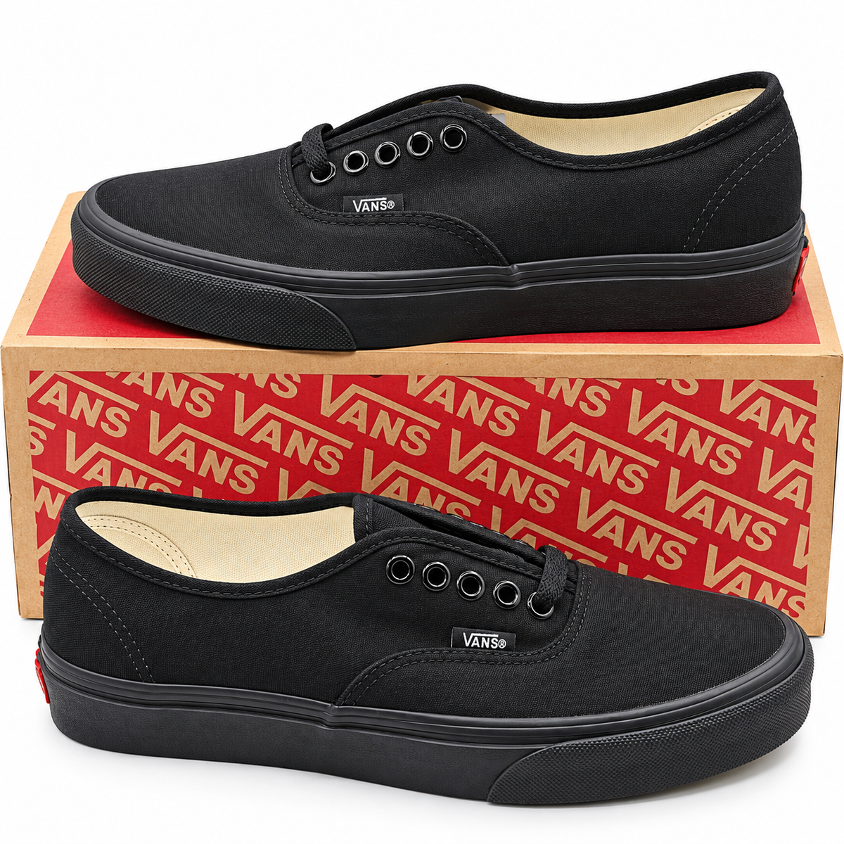 Vans Authentic Canvas Sneakers Women 8 Men 6.5 Black Black VN000EE3BKA