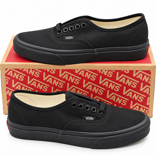 Vans Authentic Canvas Sneakers Women 8 Men 6.5 Black Black VN000EE3BKA