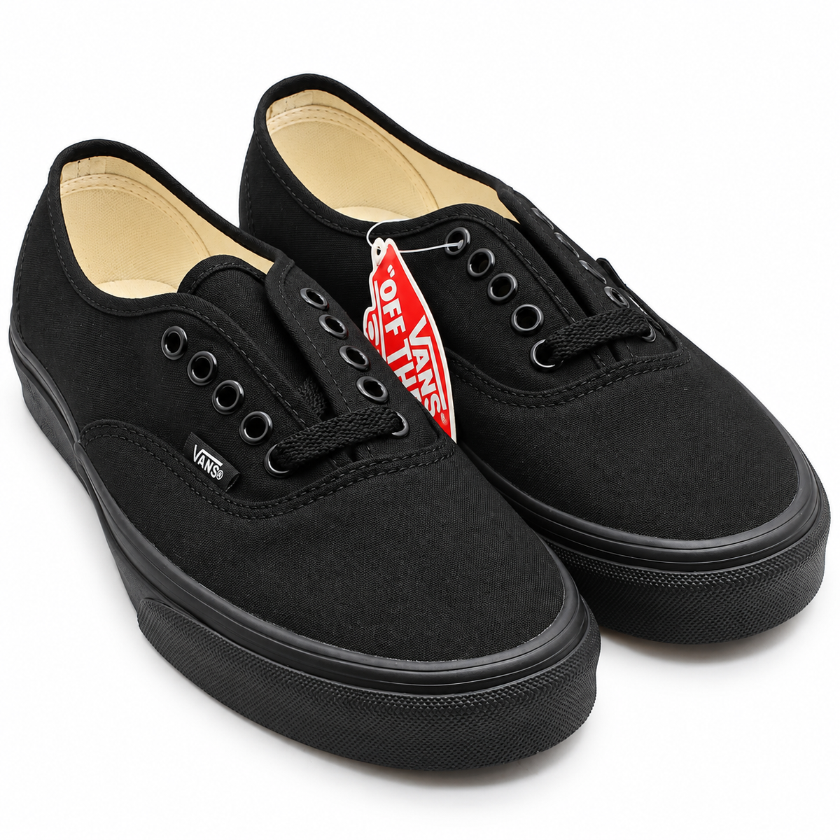 Vans Authentic Canvas Sneakers Women 8 Men 6.5 Black Black VN000EE3BKA