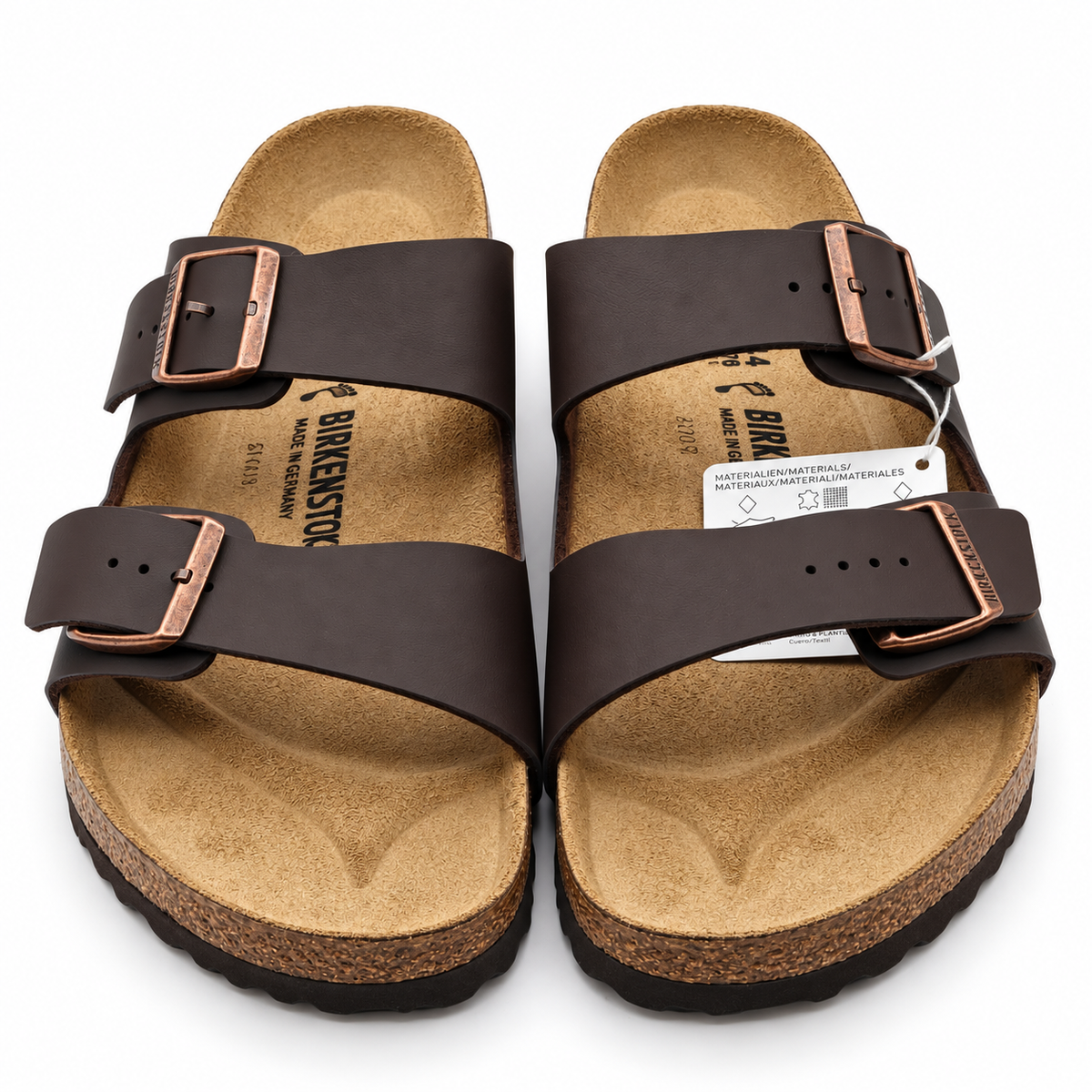 Birkenstock Arizona Sandals Men 11 EU 44 Dark Brown Birko-Flor Regular 0051701