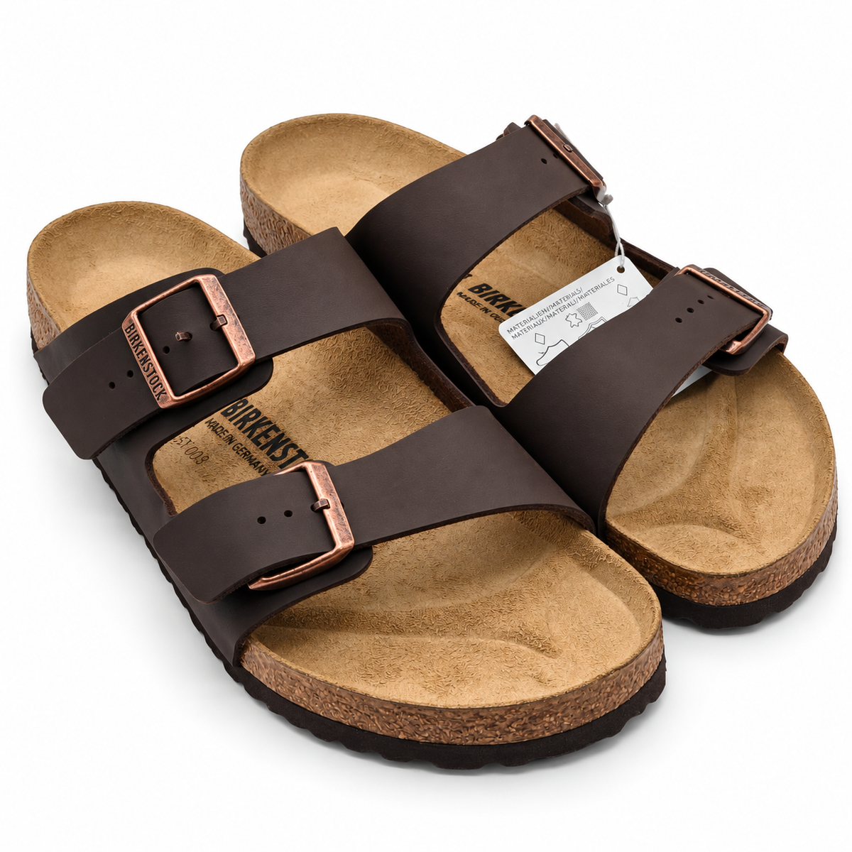 Birkenstock Arizona Sandals Men 11 EU 44 Dark Brown Birko-Flor Regular 0051701