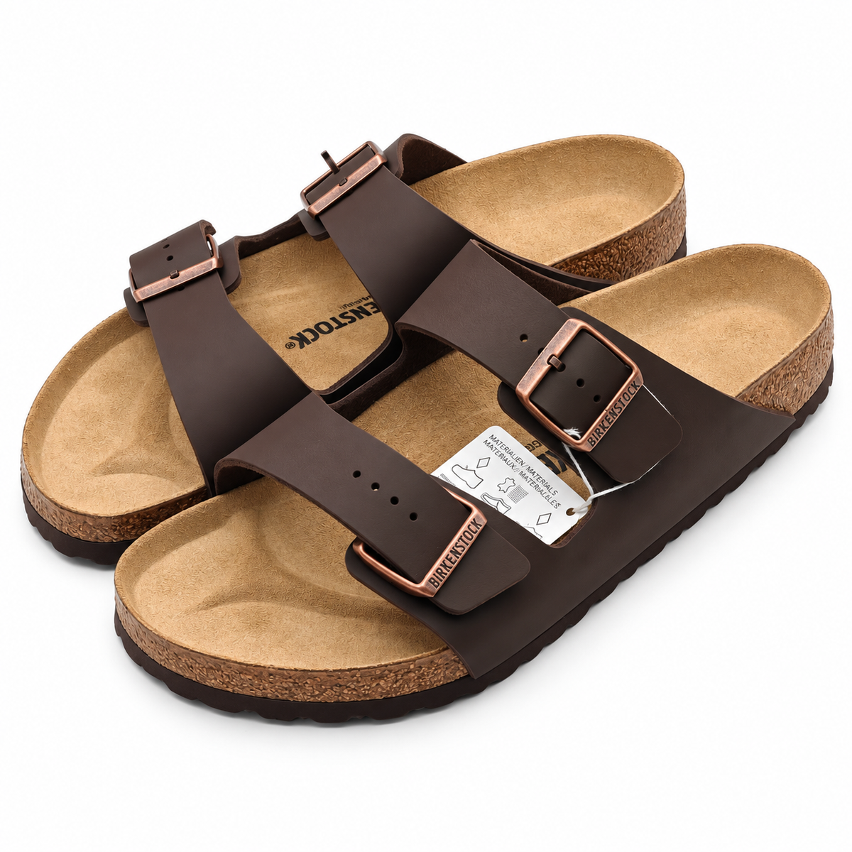 Birkenstock Arizona Sandals Men 11 EU 44 Dark Brown Birko-Flor Regular 0051701