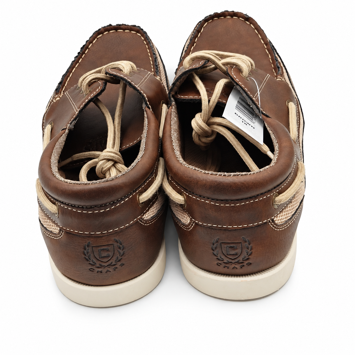 Chaps Kanas Men 10 Brown Lace Up Boat Shoes Casual Memory Foam 1967012