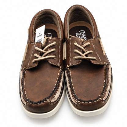 Chaps Kanas Men 10 Brown Lace Up Boat Shoes Casual Memory Foam 1967012