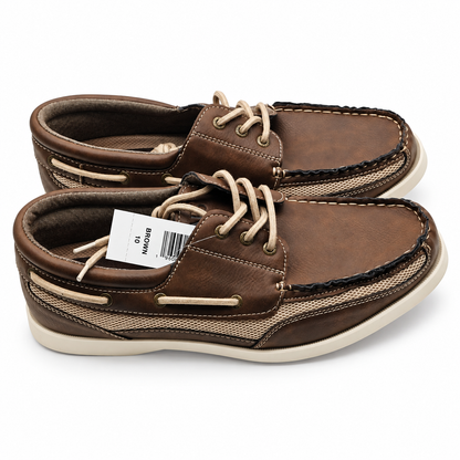 Chaps Kanas Men 10 Brown Lace Up Boat Shoes Casual Memory Foam 1967012