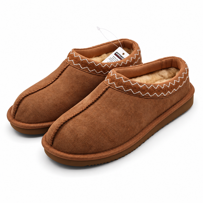 Kirkland Signature Shearling Slippers Tan Women 7 Men 6 Suede 7771737